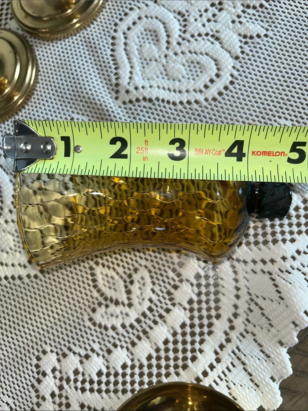 Set Of 2 Homco Vintage Candle Holders Amber Glass Honeycomb Votive Cups Decor